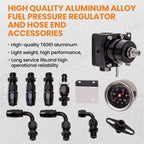 Fuel Pressure Regulator Kit with 100psi Gauge Universal Adjustable