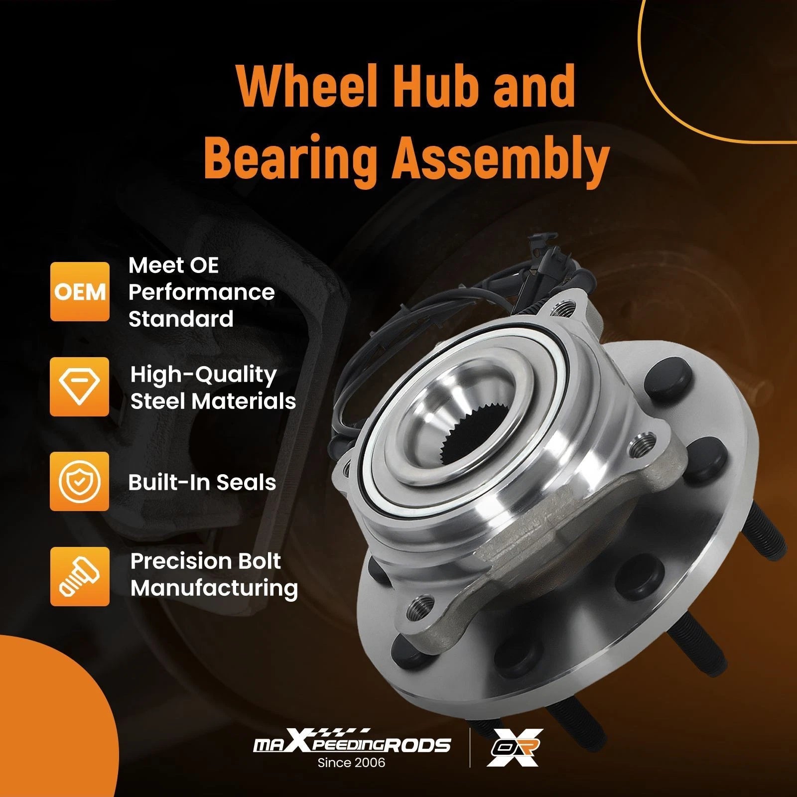 Front Wheel Hub Assembly Bearing for Dodge Ram 2500 3500 (2014–2018)