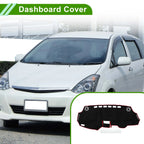 Dashboard Cover Mat for Toyota Wish (2010–2018) Sun Protector Pad Black Red
