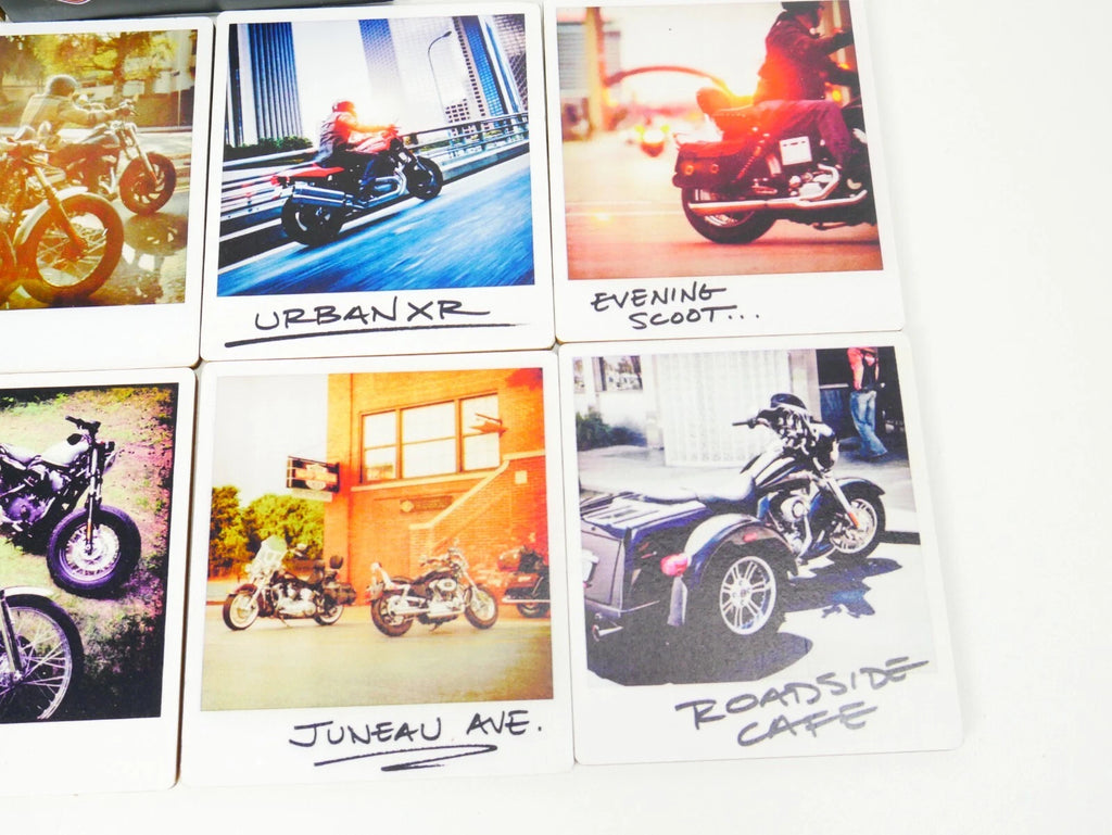 Set of 8 Multi-Color Snapshot Wood Beer Coasters for Harley Davidson