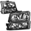 Headlight + Clear Bumper + Chrome Red LED Tail Light for Silverado (2003–2007)