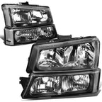 Headlight + Clear Bumper + Chrome Red LED Tail Light for Silverado (2003–2007)
