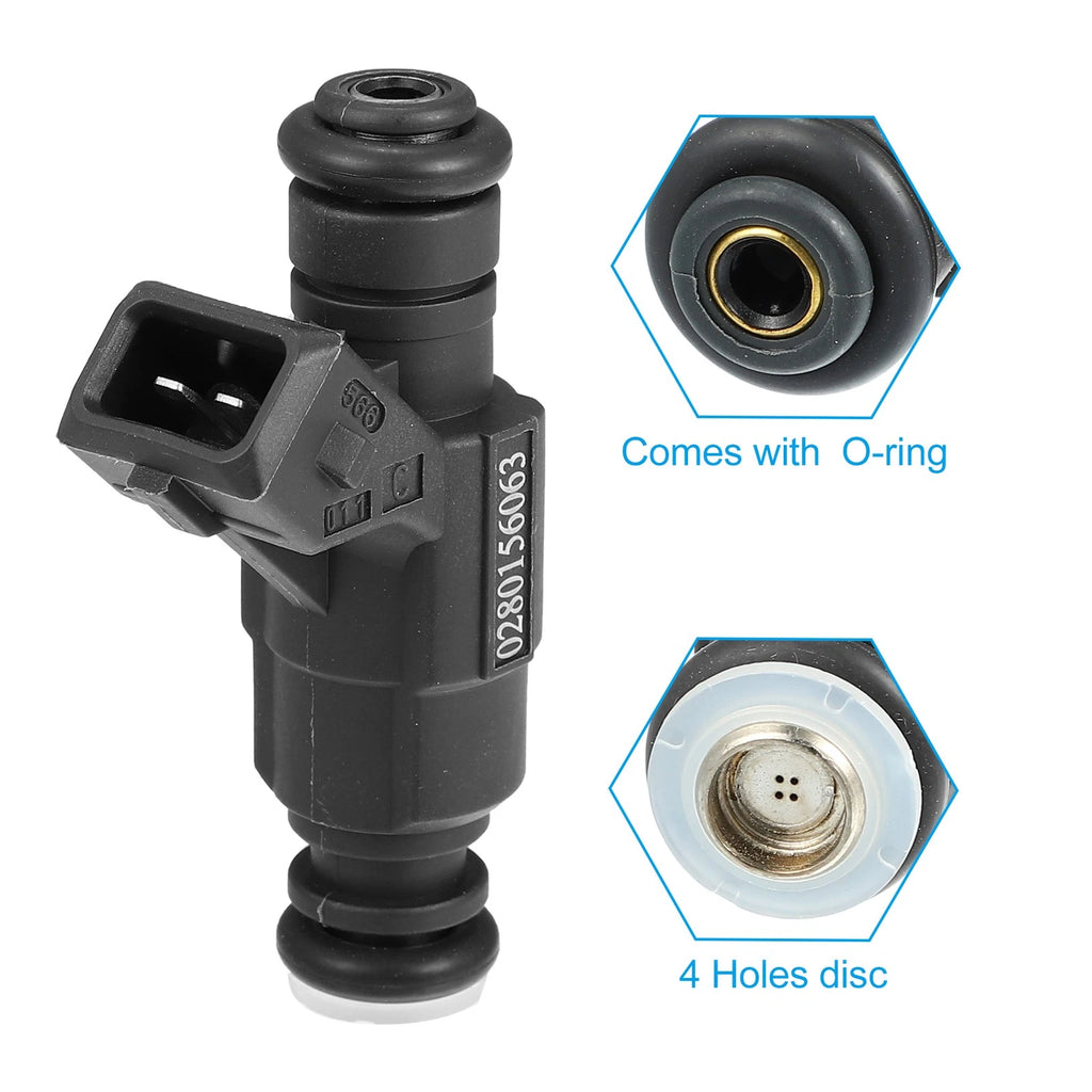 Set of 4 Fuel Injector Nozzles 0280156063 for Audi TT Quattro (2003–2006)