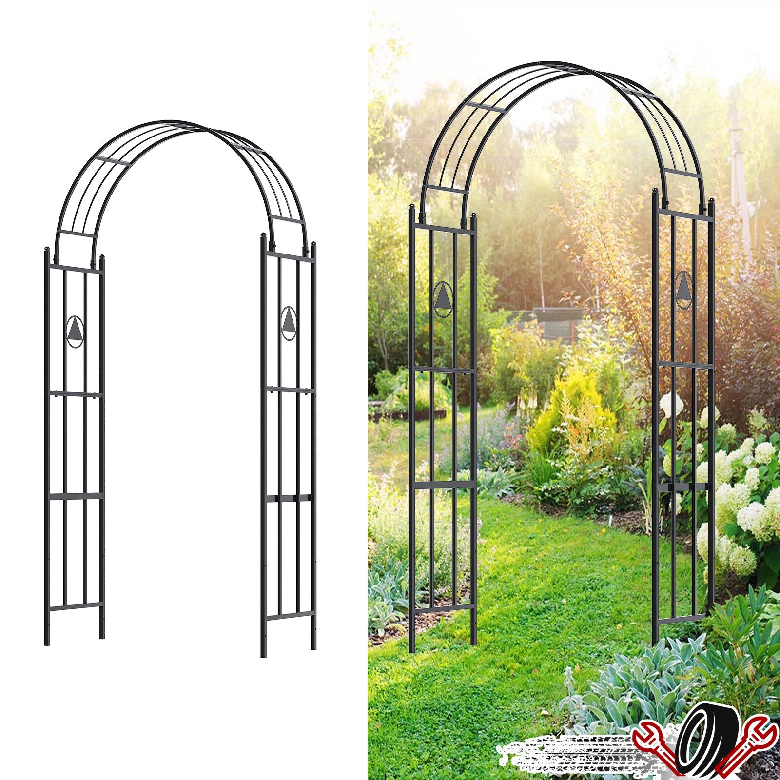 Garden Archway Trellis for Yard Decor and Patio Structure (89.5in)