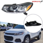Driver Left Headlight for Chevrolet Trax (2017–2019) Halogen Chrome Housing