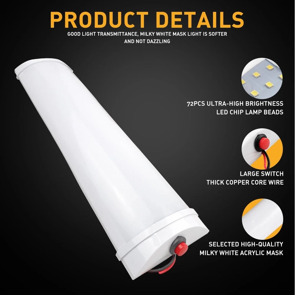 12V LED Ceiling Dome Light for RV Trailer Caravan Boat (6000K)
