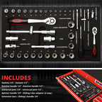 6 Drawer Rolling Tool Trolley Cabinet with Locker and Key, Red