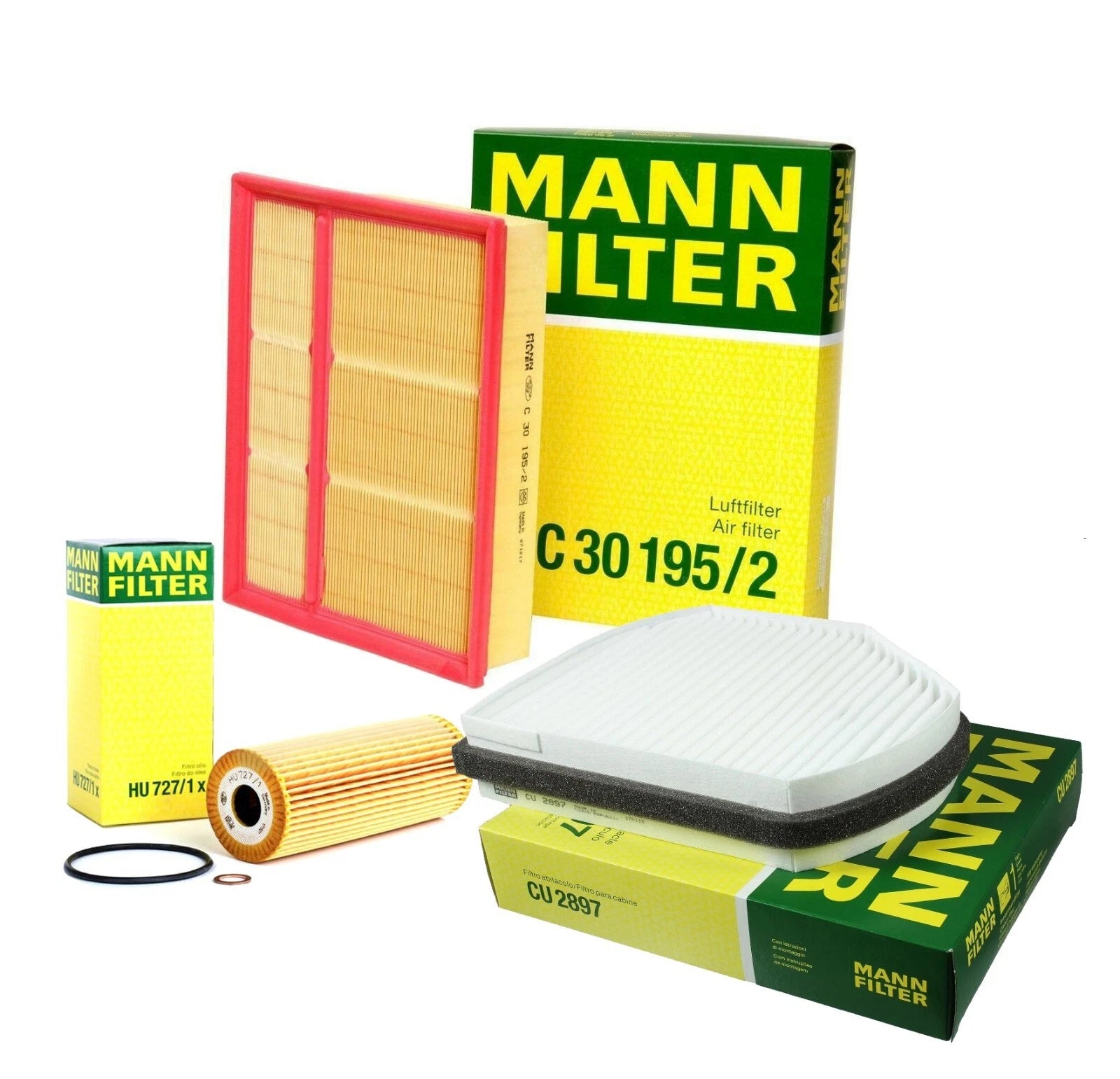Mann Oil Air Paper Cabin Filter Service Kit for MB W202 C220 C230 C280 C36 AMG (1994–2000)