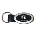 Black Oval Leather Keychain - Officially Licensed for Honda Accord