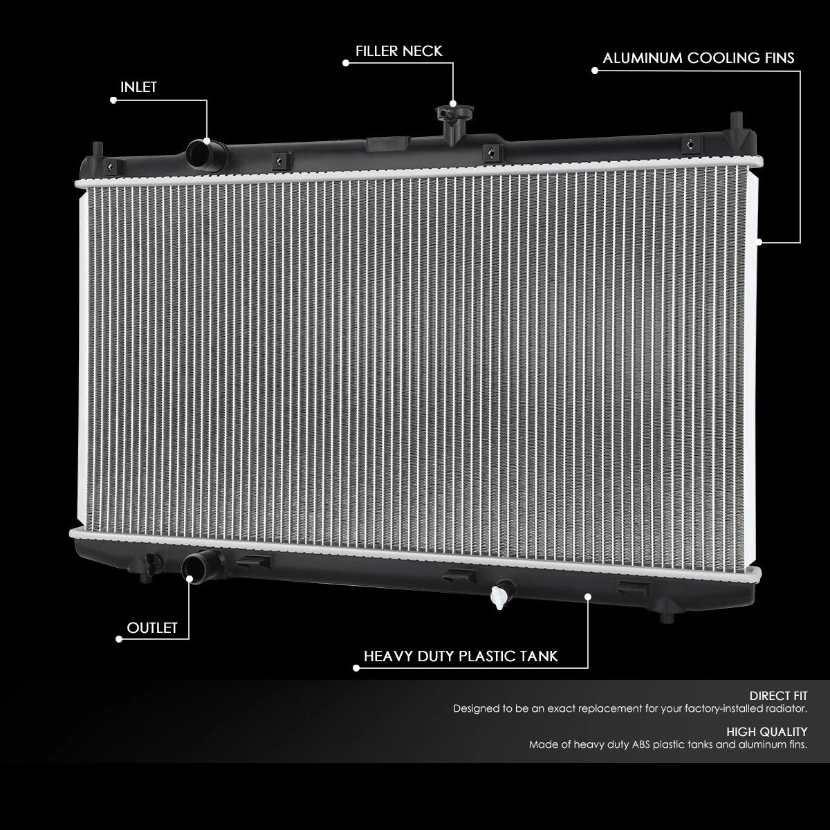 Full Aluminum Radiator for Honda Accord 2.0L Hybrid (2014–2015) DPI 13418