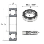 6007DDU Deep Groove Ball Bearing for Scooter/Skateboard (P4, 35x62x14mm)