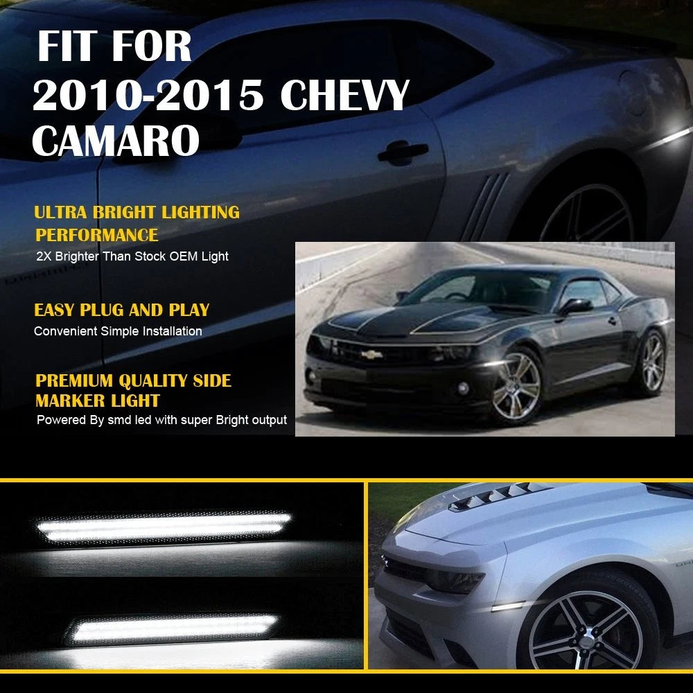 Front & Rear LED Side Marker Bumper Light for Chevy Camaro (2010–2015)