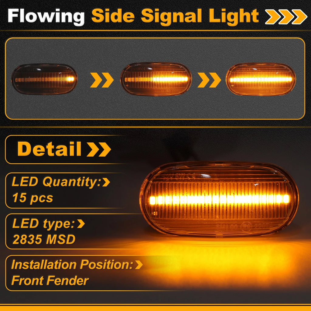 Side Marker Fender Light 34301SNW003 for Honda Civic (2009–2015) Transparent Lens