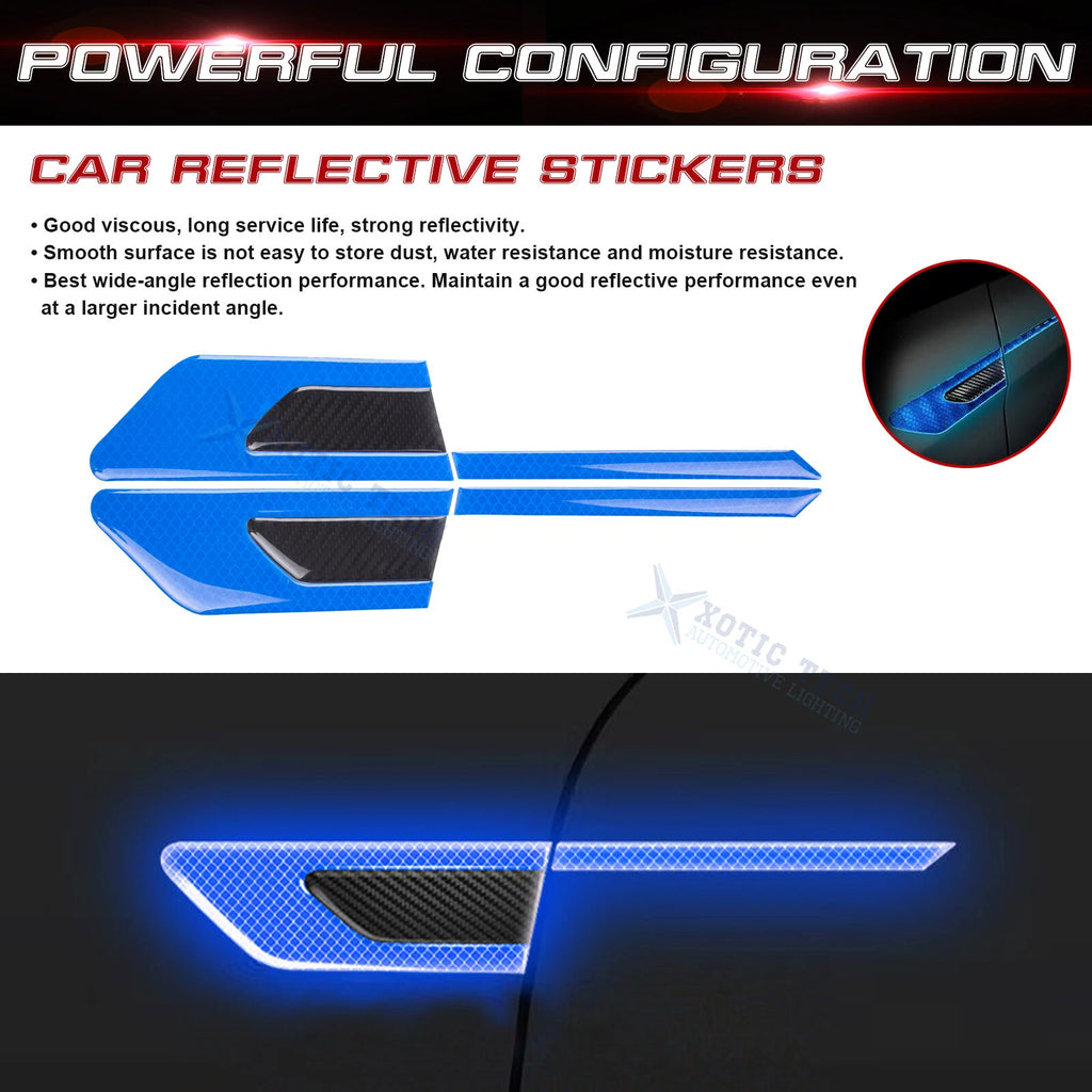 Blue Reflective Carbon Fiber Door Guard for Car Side (2011-2017)