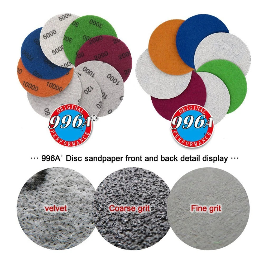 10PCS 3 Inch Silicon Carbide Sanding Discs Wet/Dry 240-10000#
