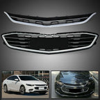 Chrome Front Bumper Upper & Lower Grille for Chevy Malibu (2016–2018)
