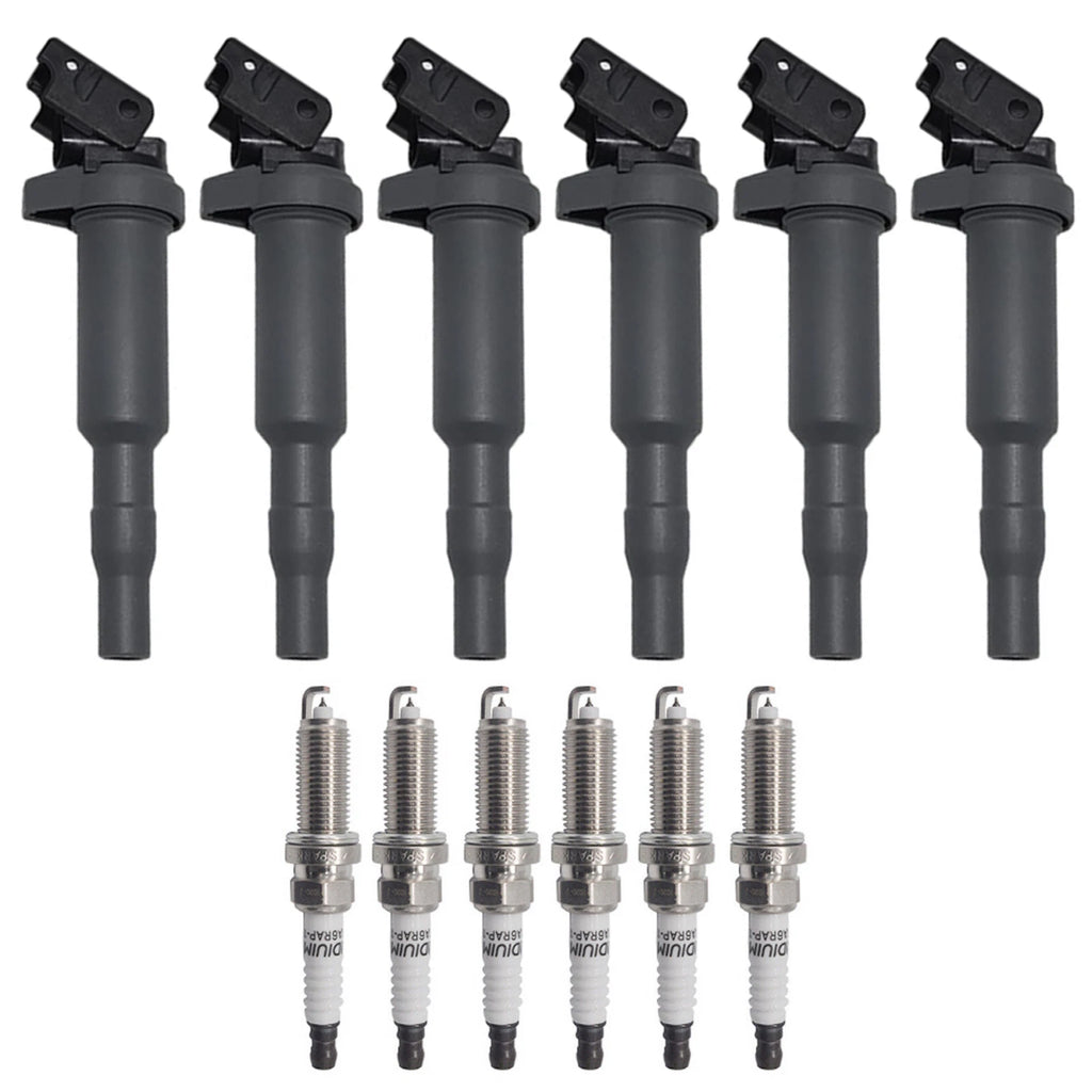6x Ignition Coils + 6x Iridium Spark Plugs for BMW X1 X3 X5 Z4 (2011–2015)