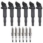 6x Ignition Coils + 6x Iridium Spark Plugs for BMW X1 X3 X5 Z4 (2011–2015)
