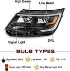 LH+RH Headlight Assembly Pair w/LED DRL for Ford Explorer (2016–2019)