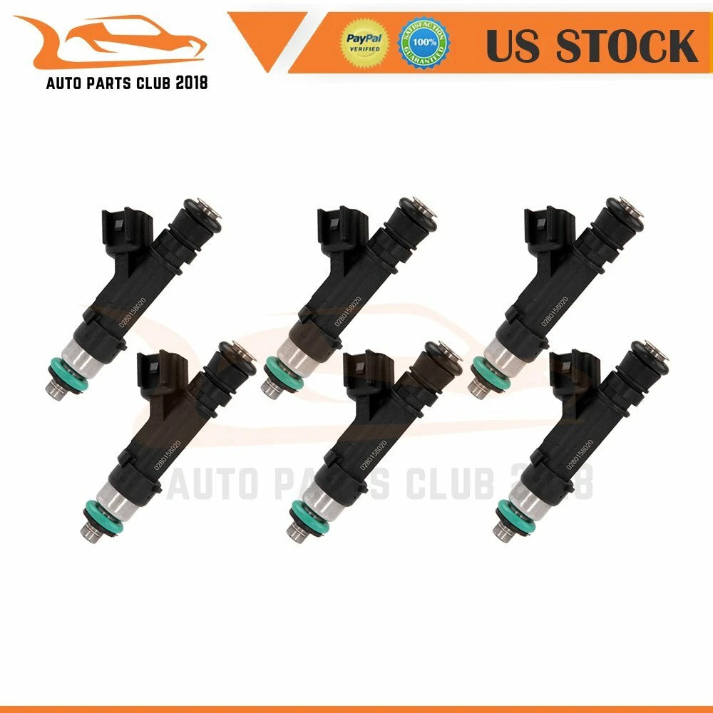 Set of 6 Fuel Injectors for Jeep Grand Cherokee, Liberty (2004–2010)