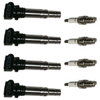 Set of 4 Ignition Coils & Spark Plugs for Volkswagen Polo (2014–2021)