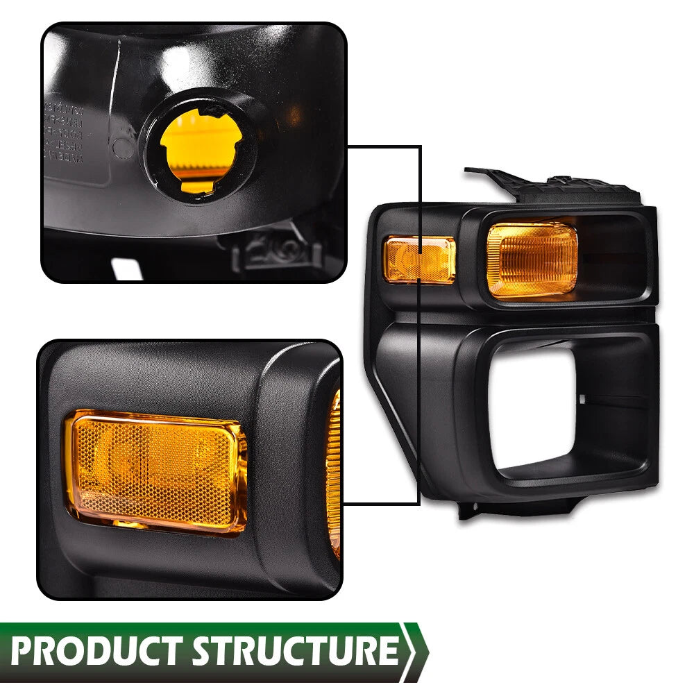 Headlight Trim Bezel with Parking Light for Ford E150 E250 E350 (2008–2014)