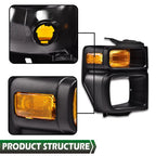 Headlight Trim Bezel with Parking Light for Ford E150 E250 E350 (2008–2014)