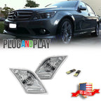2Pcs Euro Crystal Clear Lens Side Marker Lamps for Mercedes Benz (2008–2011)