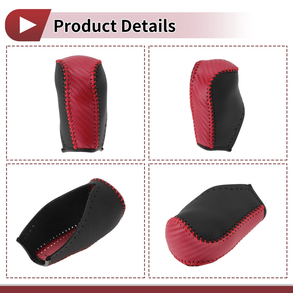 1Pc Gear Shift Knob Cover for Toyota Corolla (2014–2018) Red Faux Leather