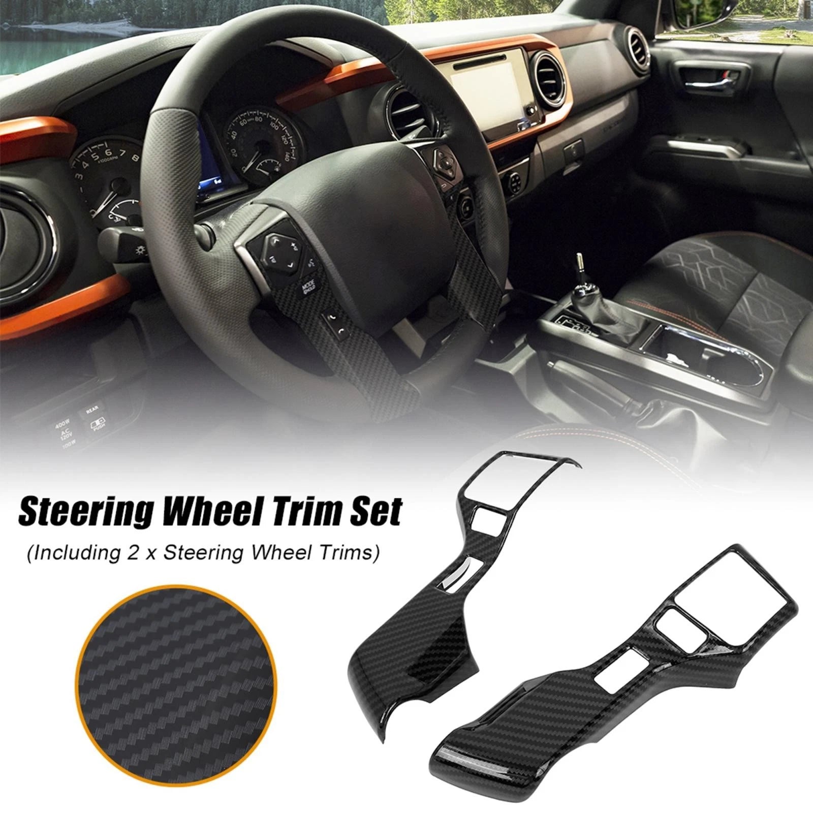 Steering Wheel Button Cover Trim for Toyota Tundra Tacoma Sequoia 4Runner (2007–2021)