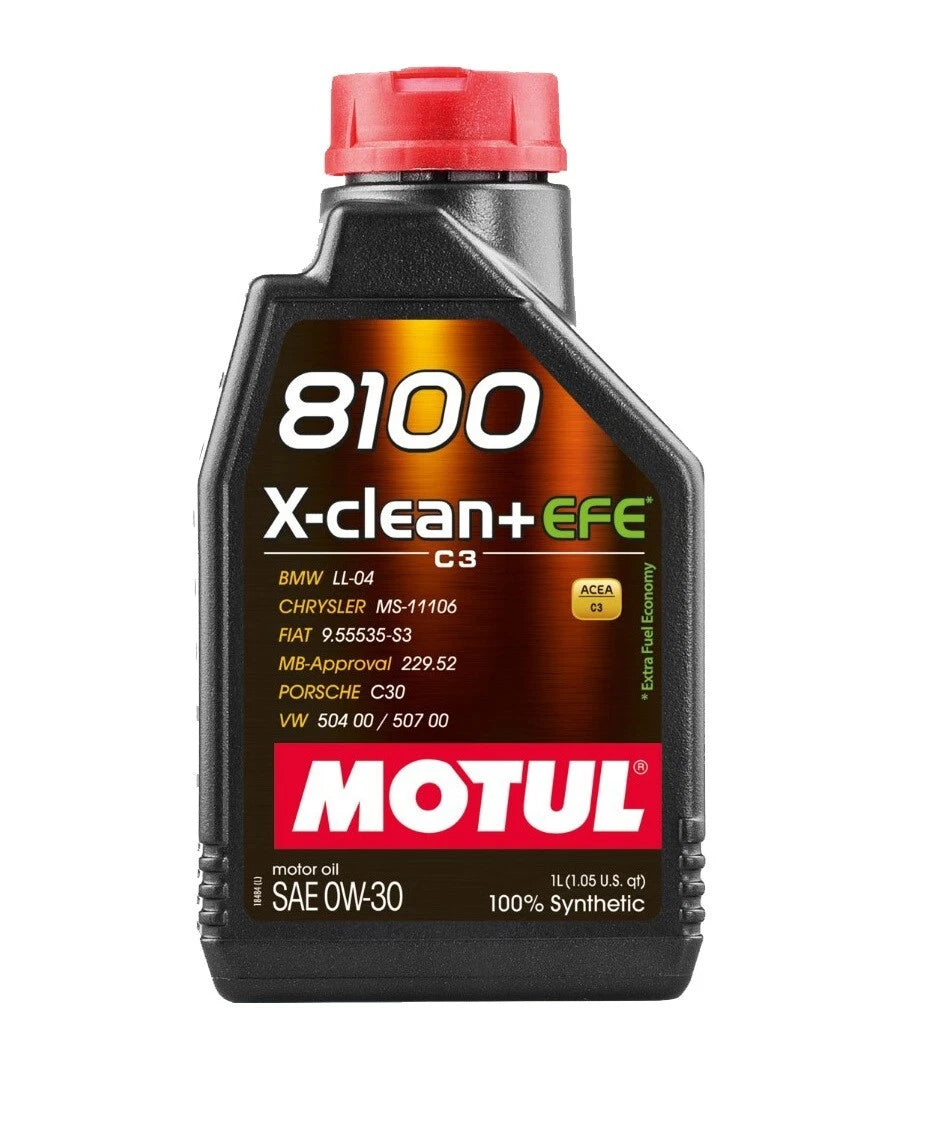 Motul 8100 X-CLEAN+ EFE SAE 0W-30 Engine Oil 1L (111657)