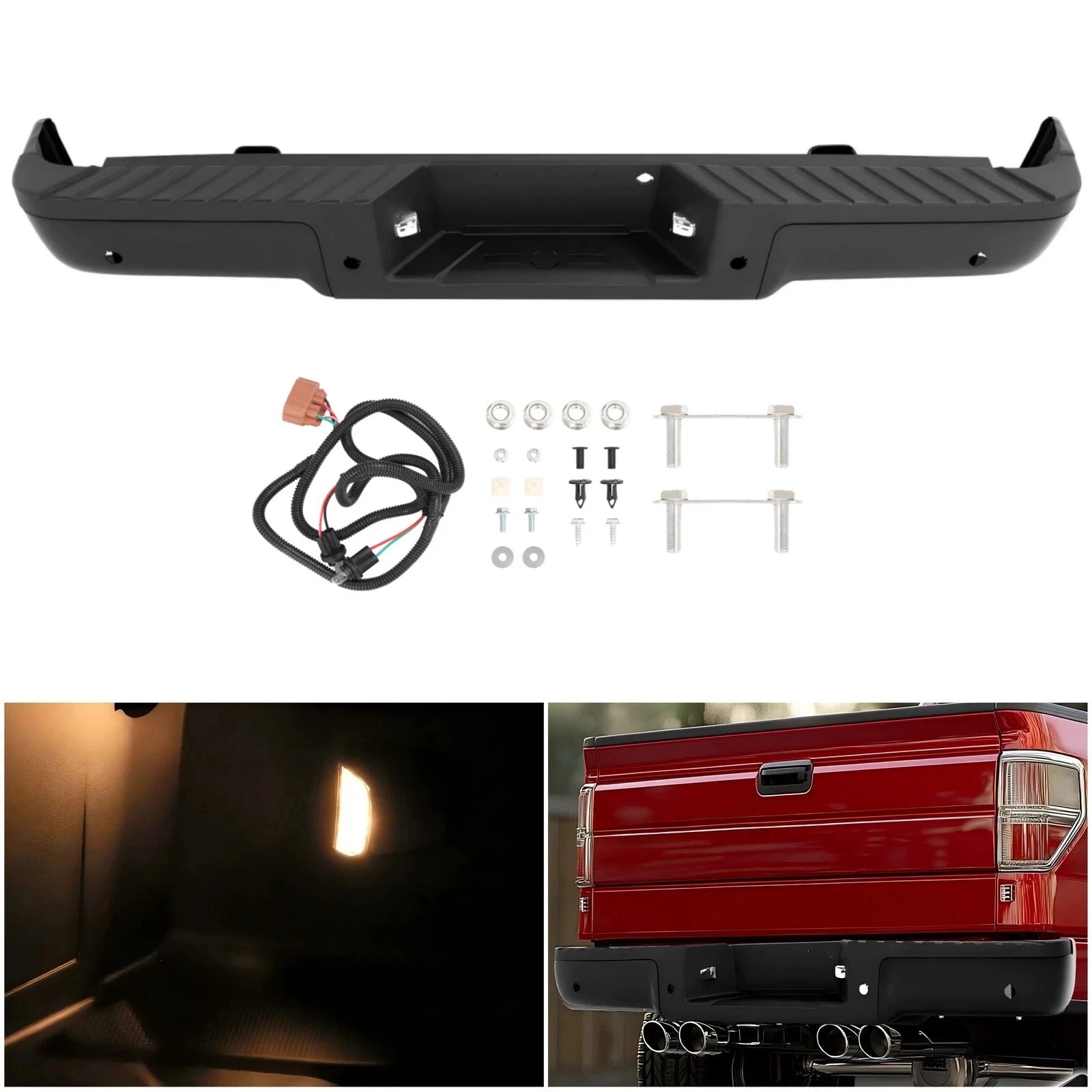 Rear Step Bumper Assembly for Ford F150 Styleside (2009–2014) Black
