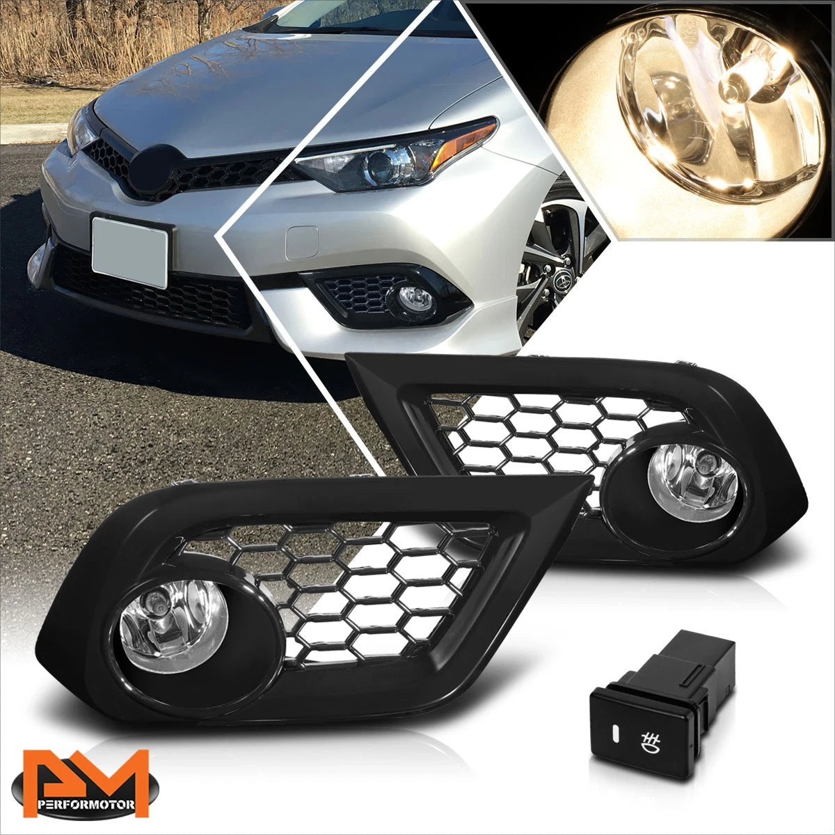 Clear Lens Front Bumper Fog Light Set for Scion Toyota Corolla iM (2016–2018)