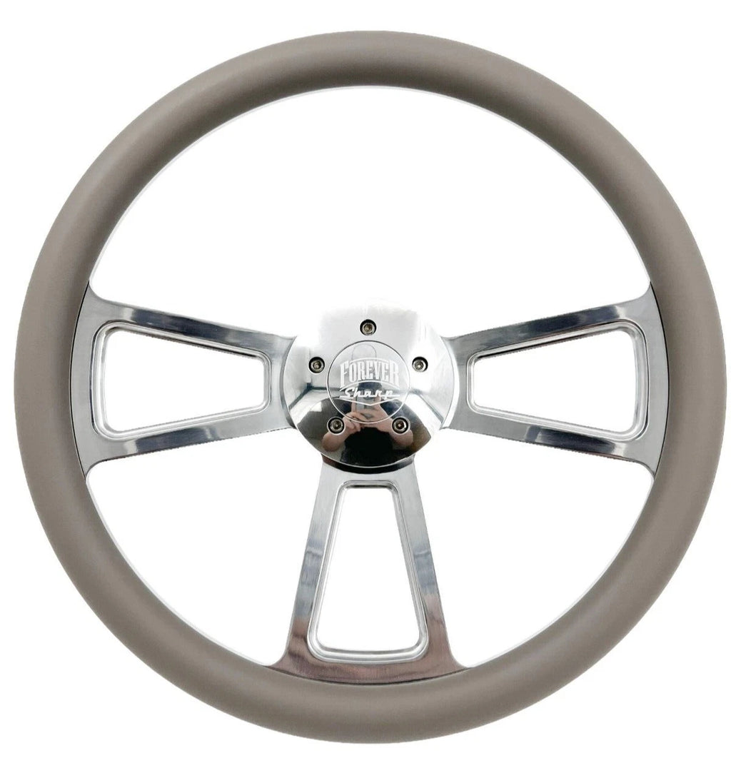 Polished 5 Hole Steering Wheel 18 Inch Gray for Peterbilt Kenworth Freightliner (1998–2024)