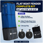 2-Pack Boat Fenders, Blue Contour Bumpers 23-1/2" x 6-7/8" x 2-1/2"