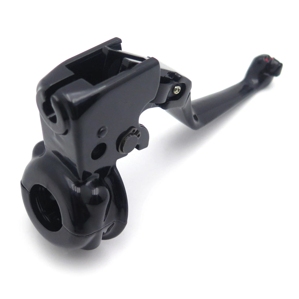 Black Skull Clutch Lever with Mount Bracket for Harley Dyna/Softail (2008–2014)