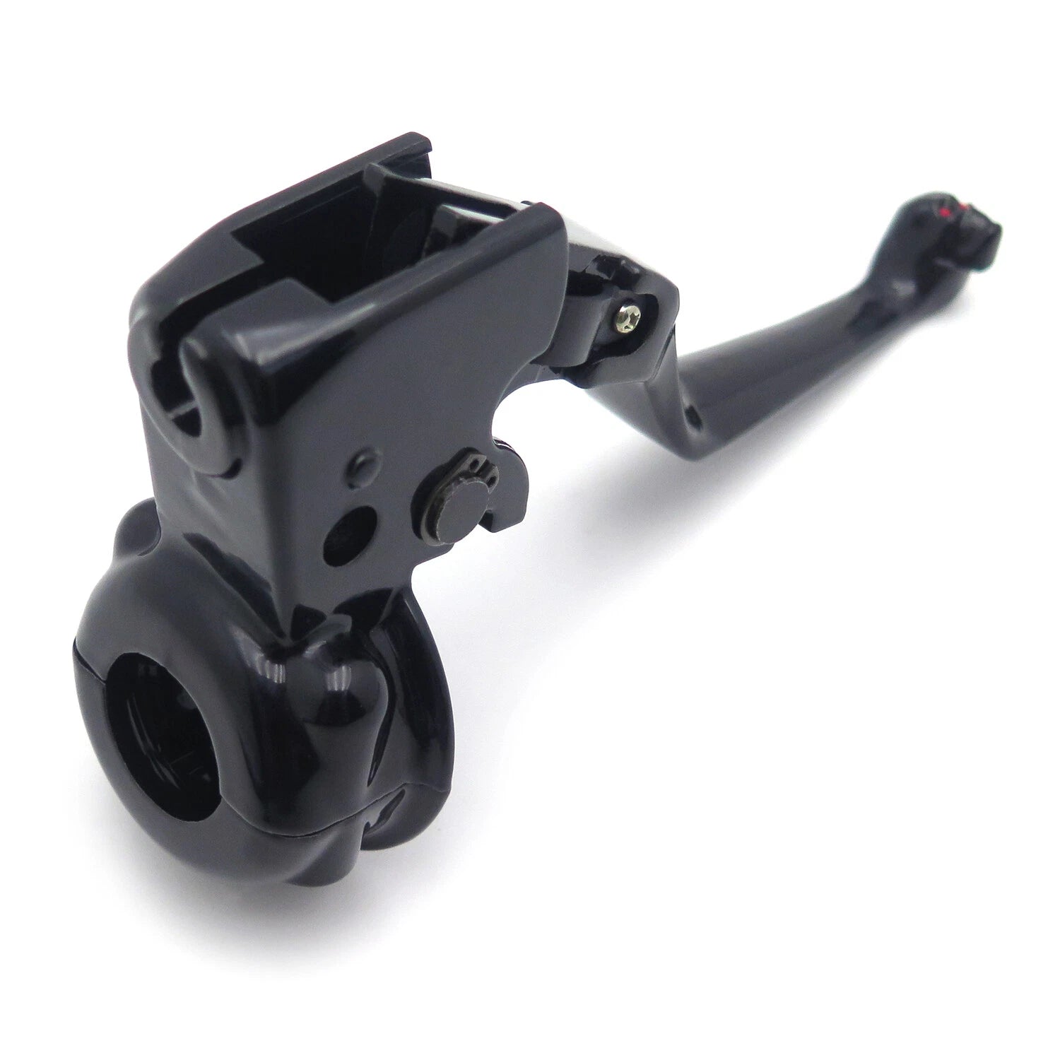 Black Skull Clutch Lever with Mount Bracket for Harley Dyna/Softail (2008–2014)