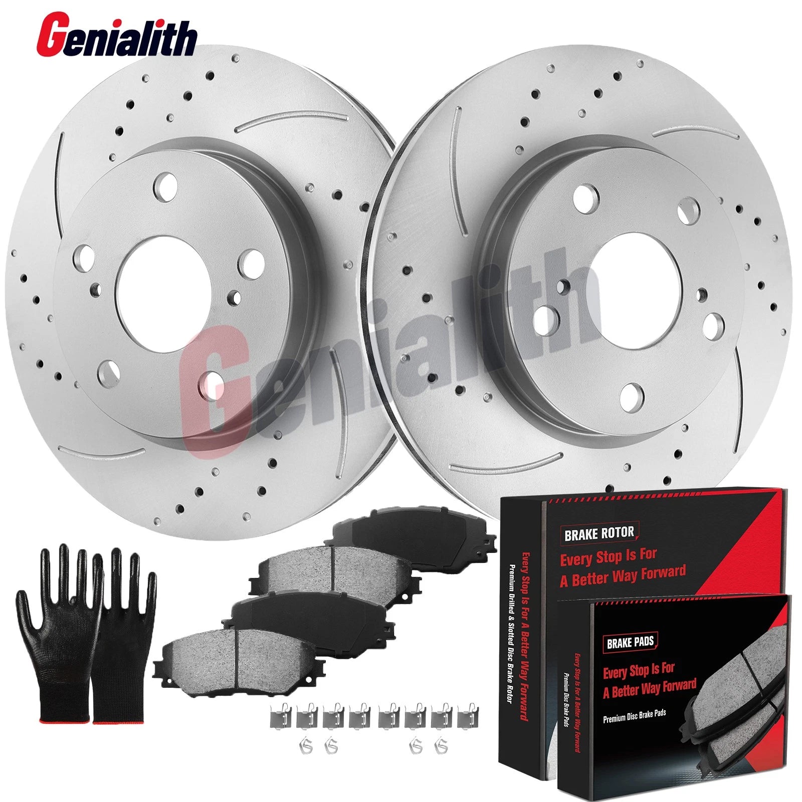 Front Disc Rotors Brake Pads Kit for Toyota Prius V RAV4 Lexus HS250h Scion xB (2011–2018)