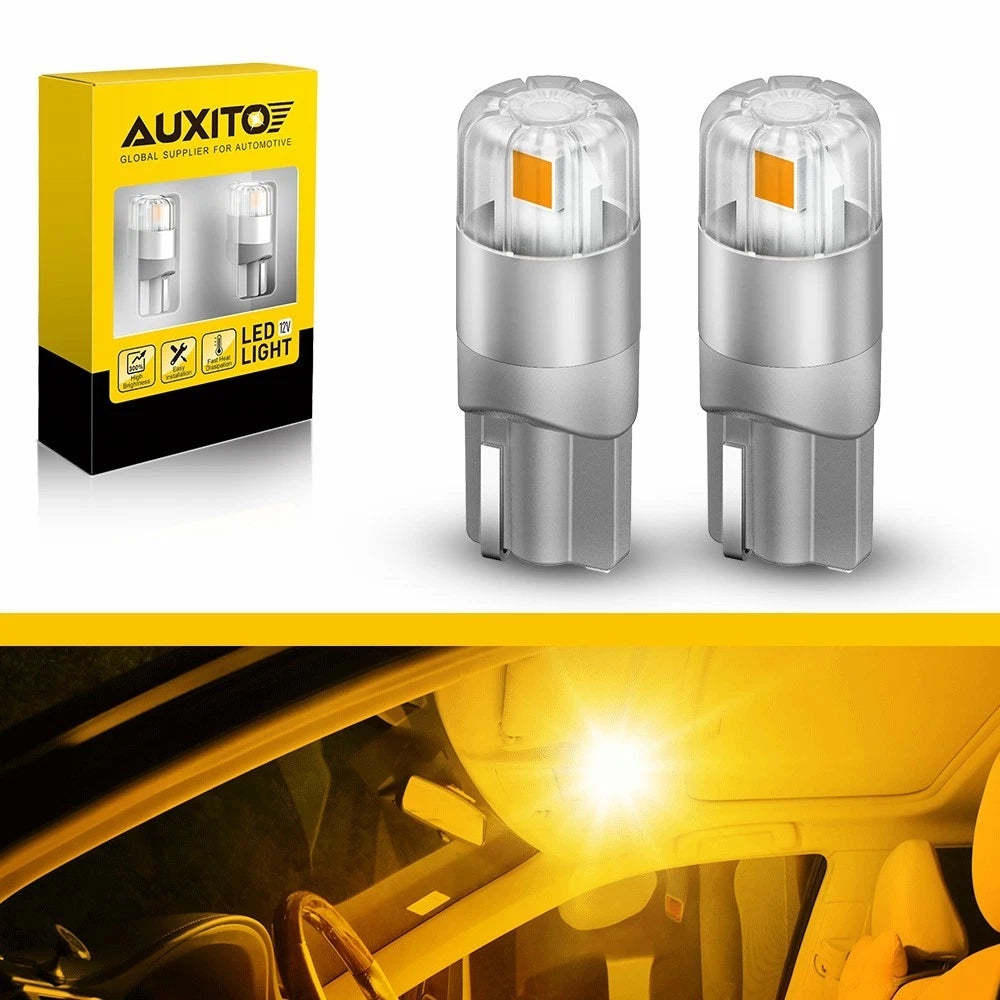2X Amber LED Headlight Bulbs for T10 W5W 194 168 (Plug and Play)