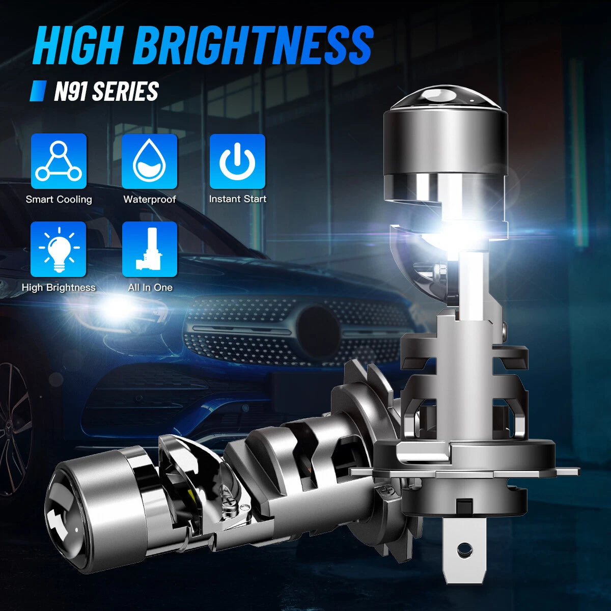 H7 LED Headlight Bulbs Kit for (2015–2023) 33000LM 6500K 2pcs