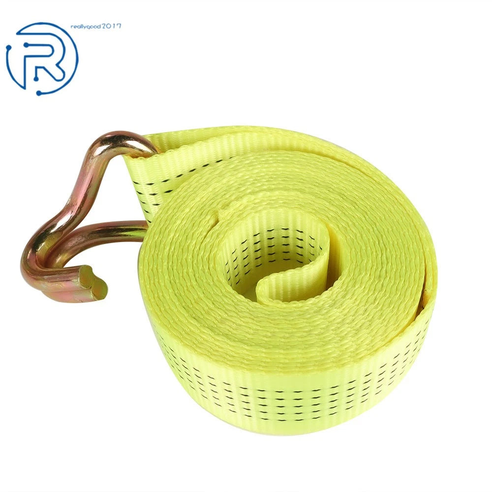 Set of 6 Heavy Duty 2" × 15' Ratchet Straps with J Hook Tie Downs