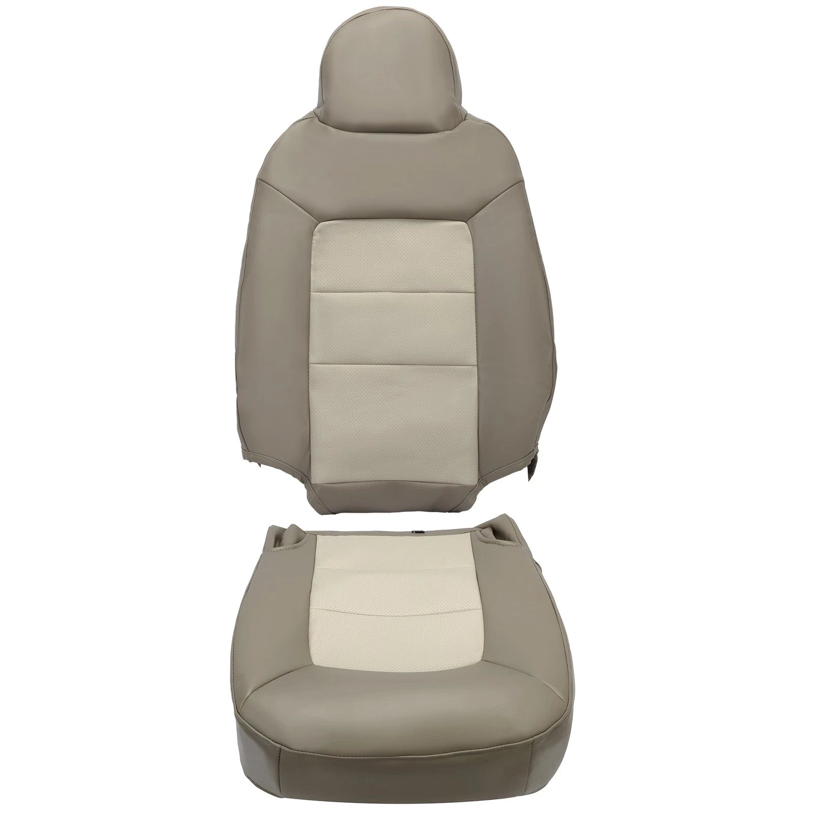 Set of 2 Complete Perforated Seat Covers for Ford Expedition (2003–2006) Tan