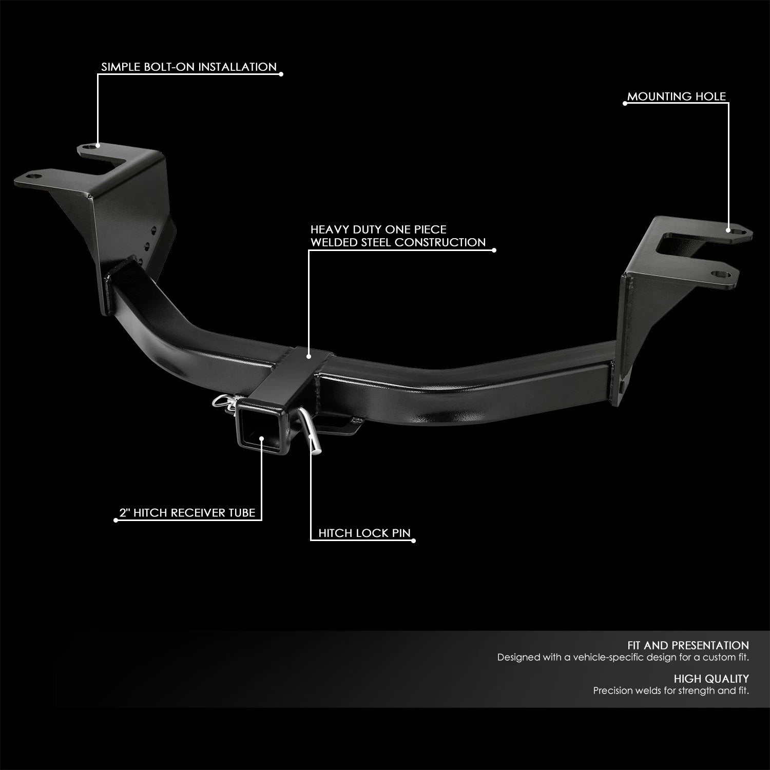 2" Square Trailer Hitch Receiver for Silverado Sierra (2019–2026)