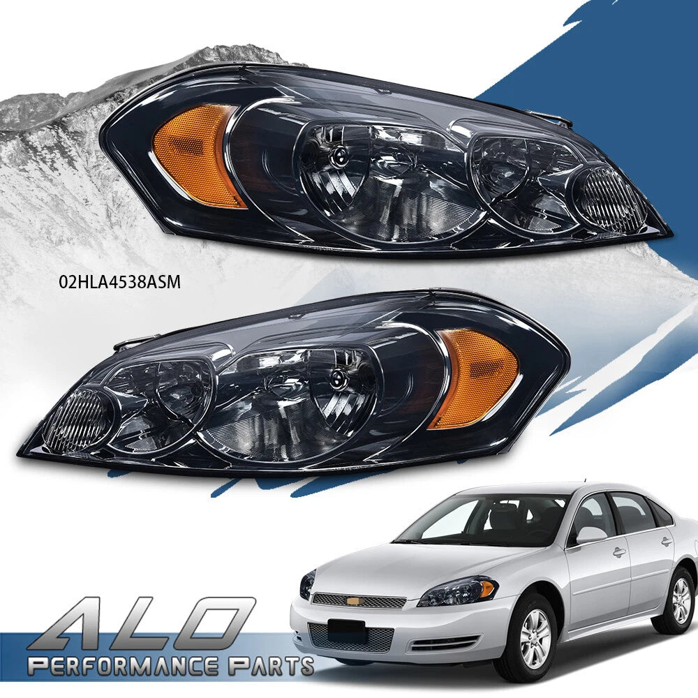 Amber Smoke Lens Headlights for Chevy Impala, Monte Carlo (2006–2013)
