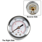 1/8" NPT Pressure Gauge 0-15 PSI for Universal Applications (Back Mount)
