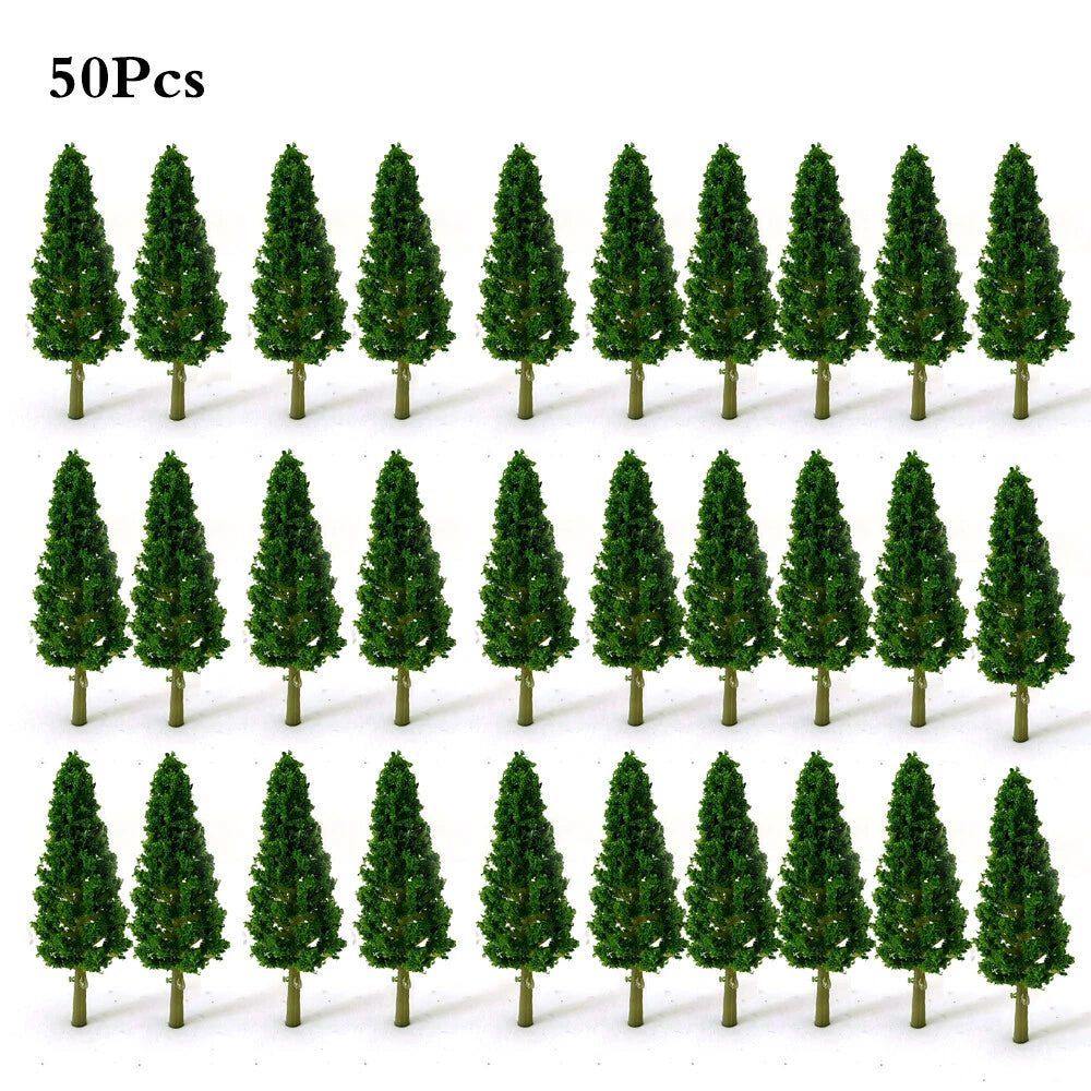 50Pcs 5.8cm Model Trees for HO Scale Train Railroad Diorama Landscape