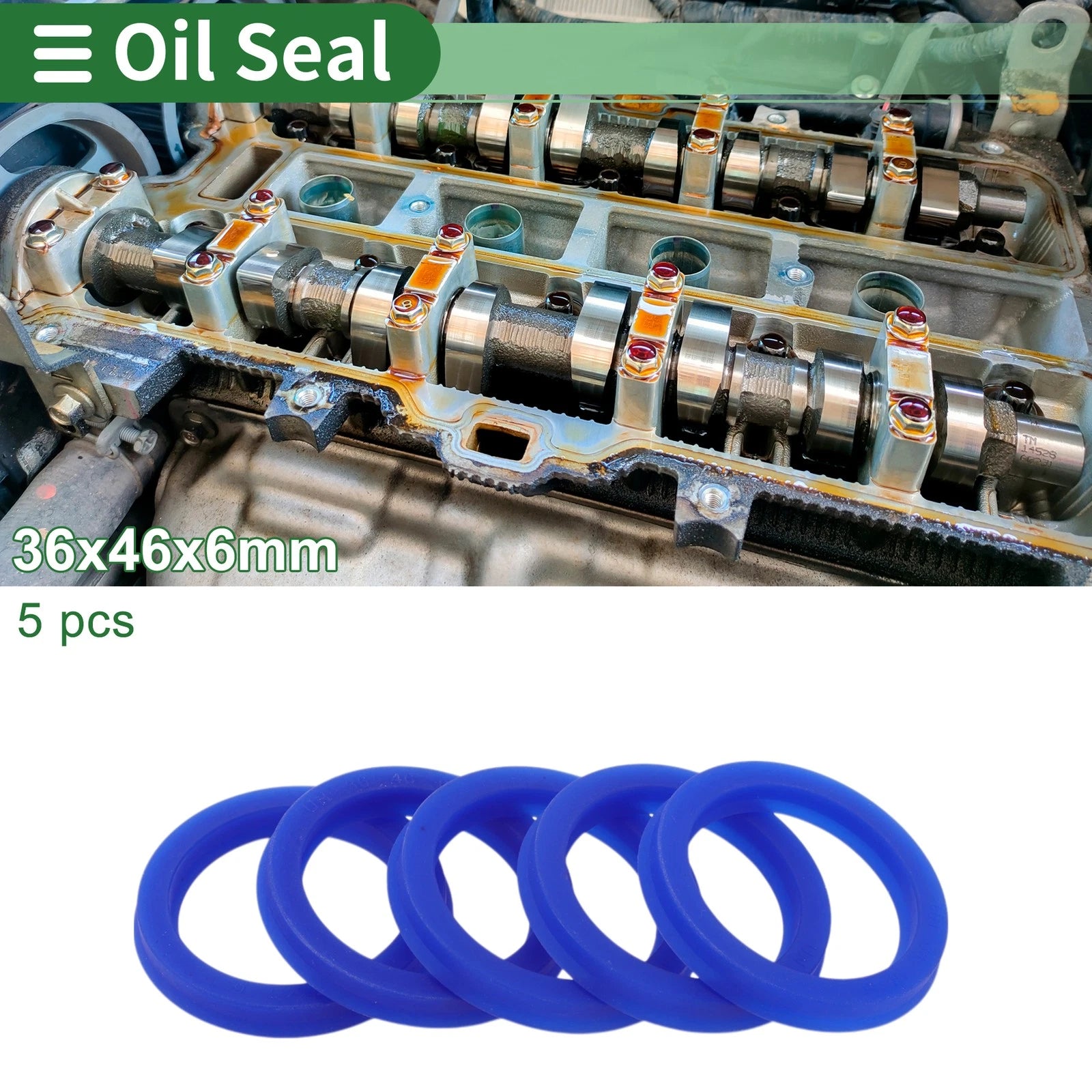 Set of 5 Oil Seal Rotary Shaft Seals 36x46x6mm High Pressure for Various Models