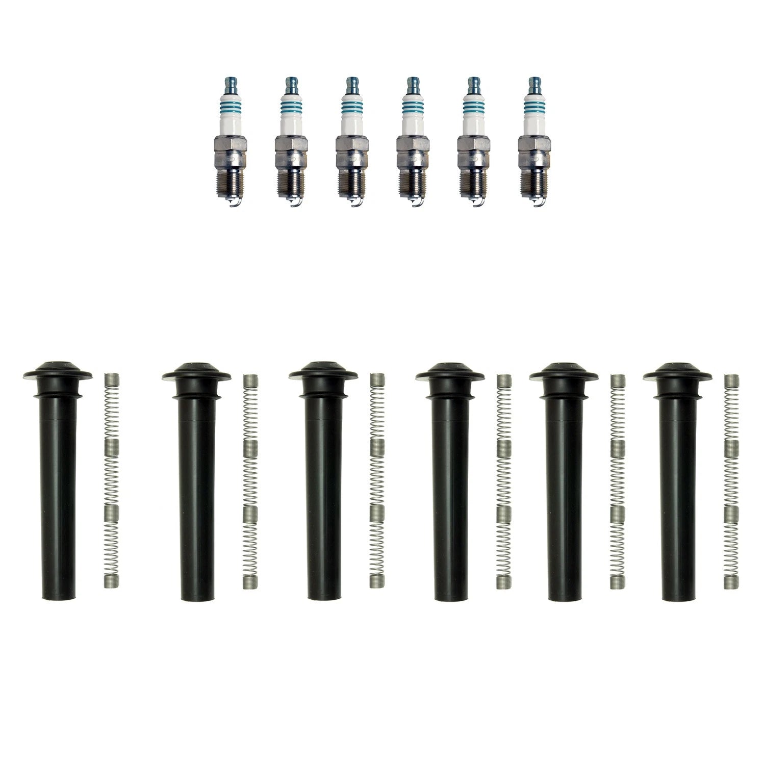 Denso 6 Iridium Power Plugs & NGK Ignition Coil Boots Kit for Escape Sable (2001–2004)