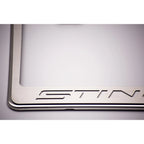 Polished License Plate Frame w Orange LED for 2014-2017 Chevrolet