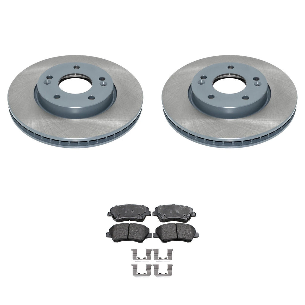 Front Rotors & Akebono ProACT Brake Pads Kit for Kia Forte 5 Koup (2010–2013)